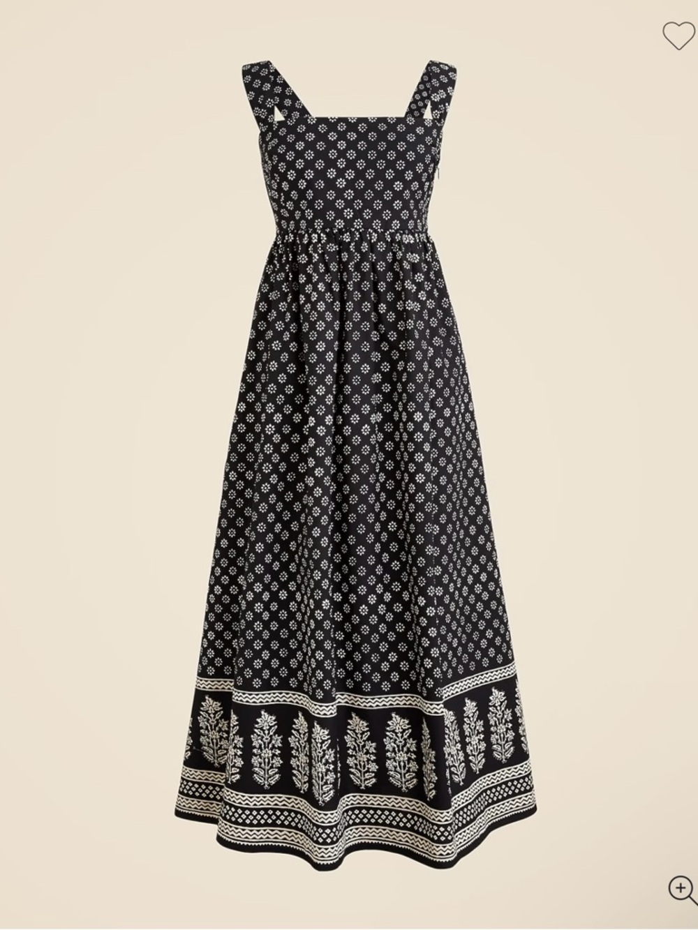 J. Crew Square Neck Midi Dress in Block Print